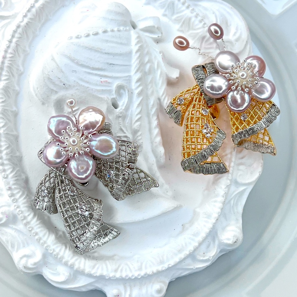 😍😍 Handmade Premium Freshwater Pearl Sakura Pink Flower 🌸 Pendant Clasp Pick 1